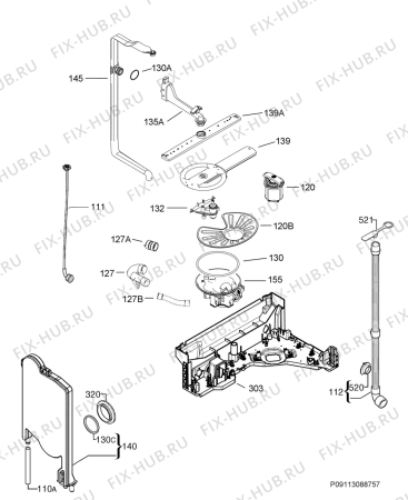 Взрыв-схема посудомоечной машины Rex Electrolux RSF65051WR - Схема узла Hydraulic System 272